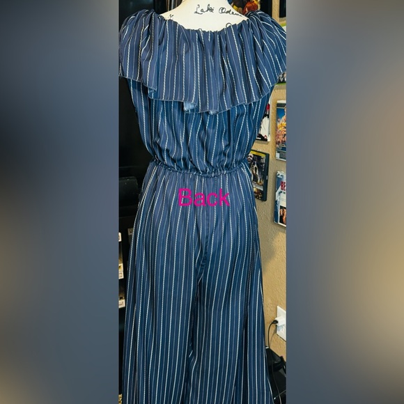 stripe blue jumpsuit - Picture 3 of 3